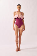 Maillot Frente Única Babados Lisos