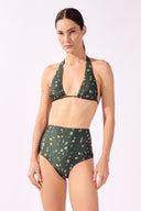 Biquini Hot Pants Alças Green Pois