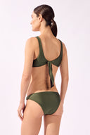 Biquini Top Detalhe Nó Green Pois Lisos