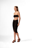 Saia Midi Franzida Lycra Timeless