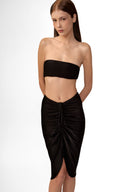 Saia Midi Franzida Lycra Timeless