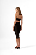 Saia Midi Franzida Lycra Timeless