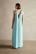 Vestido Longo Alças Orquídea Vintage