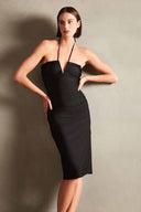 Vestido Franzido Listrado Deco