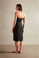 Vestido Franzido Listrado Deco