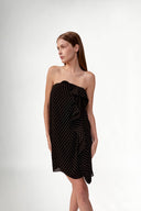 Vestido Curto Tomara que Caia Com Fenda Mix Pois