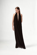 Vestido Frente Unica Decote V Mix Pois