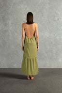 Vestido Longo com Babados Giardino Liso