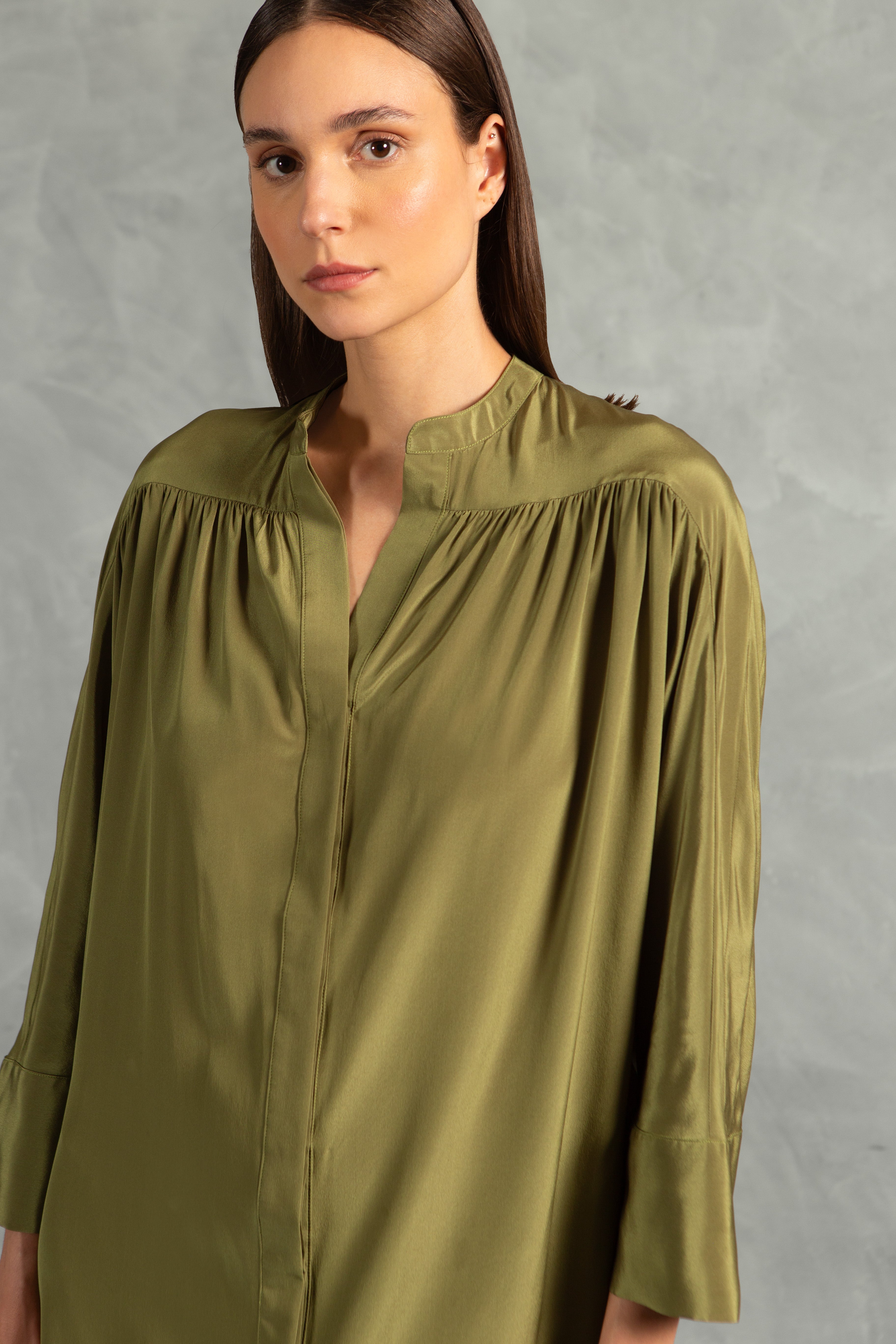 Chemise Manga Longa Ostras Liso