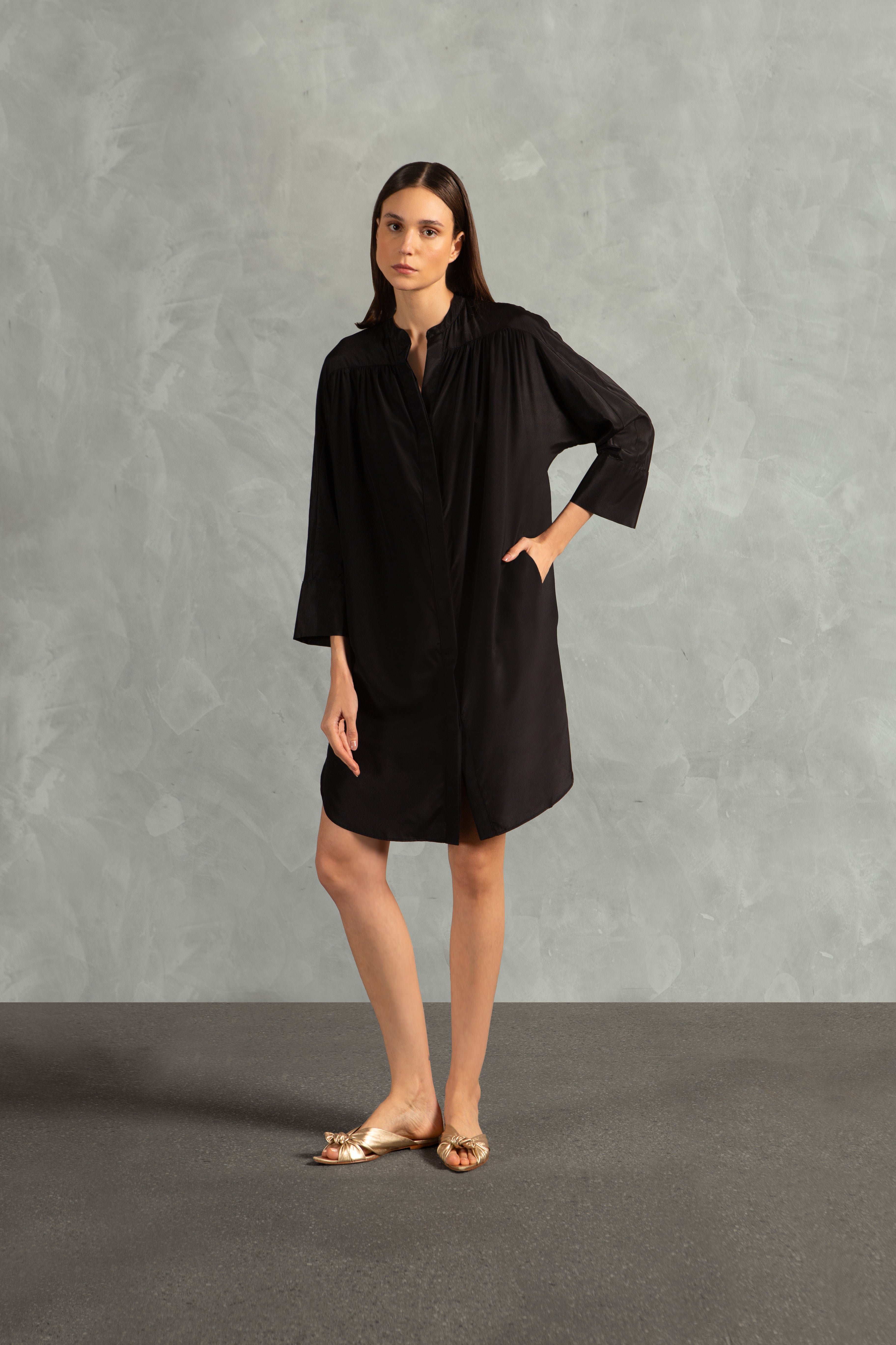 Chemise Manga Longa Ostras Liso