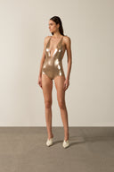 Maillot Decote V Coquille Shine