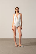 Maillot Decote V Detalhe Conchas Coquile De Mer