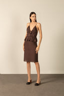 Vestido Alças Peplum Lisos