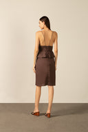 Vestido Alças Peplum Lisos