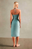 Vestido Franzido Listrado Deco
