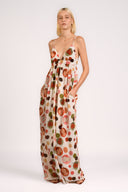 Vestido Longo Franzido Lina Pois