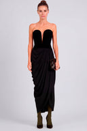 Vestido Midi Decote Velvet
