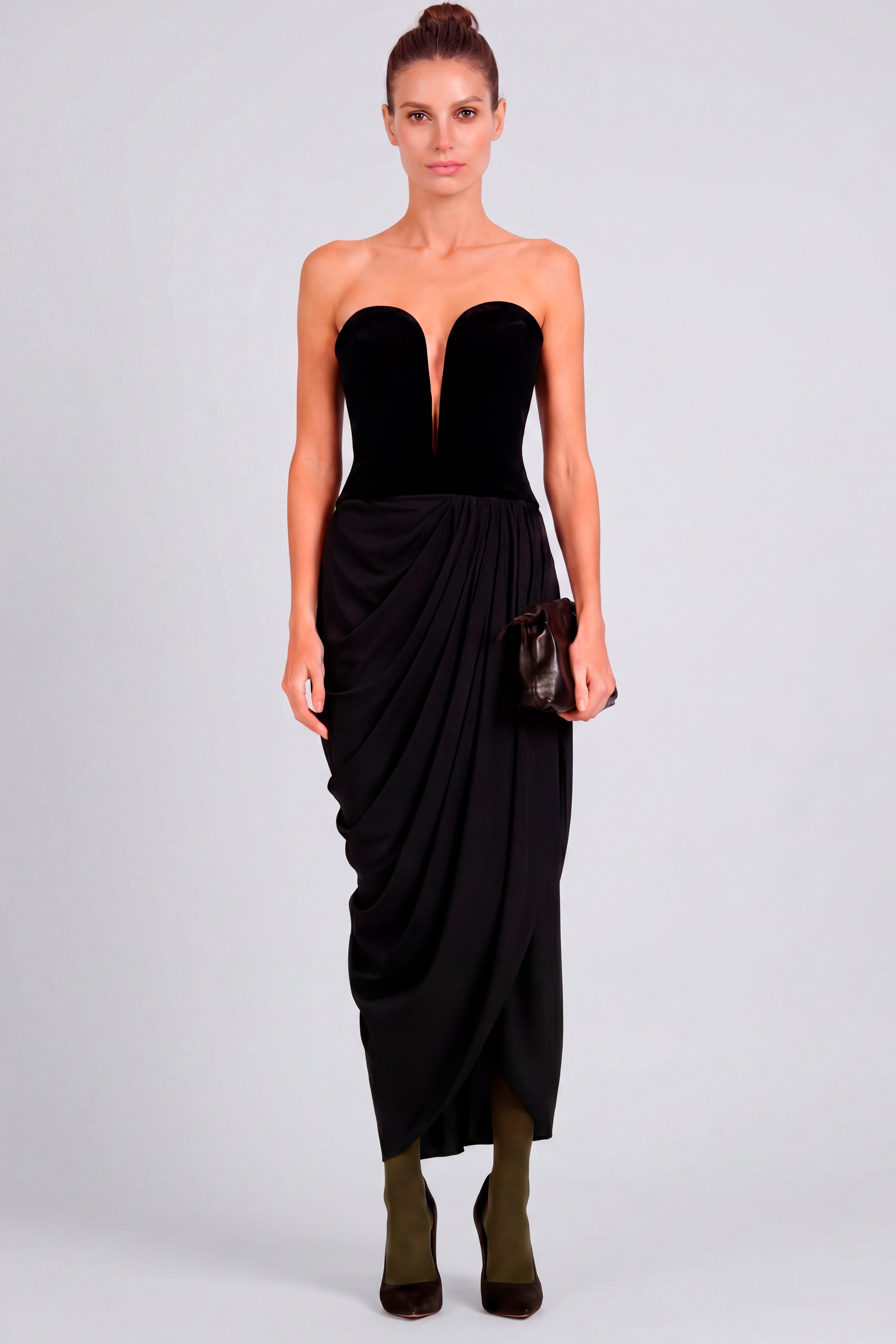 Vestido Midi Decote Velvet