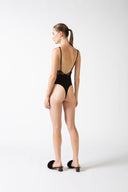 Body Recortes Frente Decote V Renda