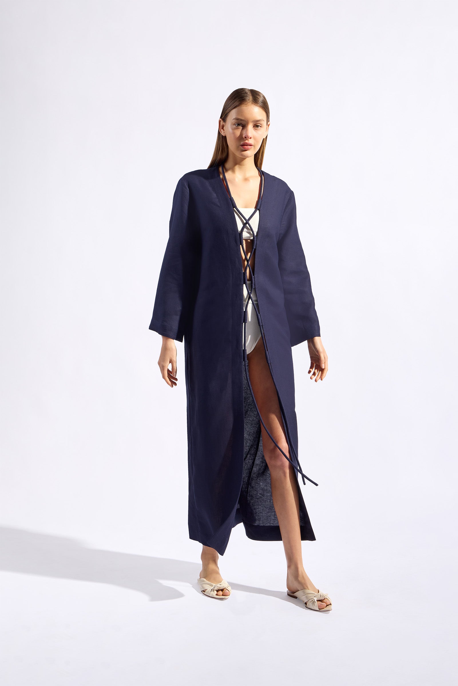 Túnica Longa Manga Longa Bicolor