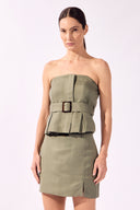 Blusa Tomara Que Caia Com Cinto Pois e Foliage Lisos