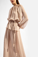 Vestido Longo Peplum Lisos