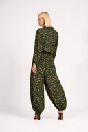 Camisa e Calça Cropped Decote V Green Pois