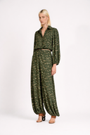 Camisa e Calça Cropped Decote V Green Pois