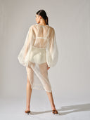 Saia & Camisa Organza de Seda Chipre