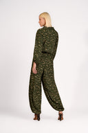 Camisa Cropped Decote V Green Pois