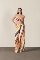 Calça Pantalona Listras Diagonais