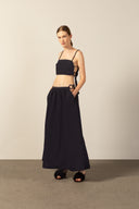 Conjunto Top E Saia Com Volume Argolas
