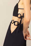 Conjunto Top E Saia Com Volume Argolas
