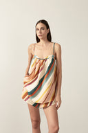 Conjunto Blusa e Shorts Listras Diagonais