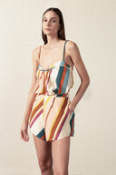 Conjunto Blusa e Shorts Listras Diagonais