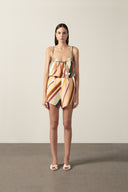 Conjunto Blusa e Shorts Listras Diagonais