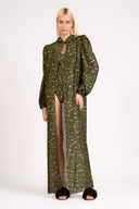 Capa Longa Capuz Green Pois