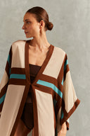 Robe Longo Com Vivo Contrastante Kaftans