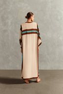 Robe Longo Com Vivo Contrastante Kaftans
