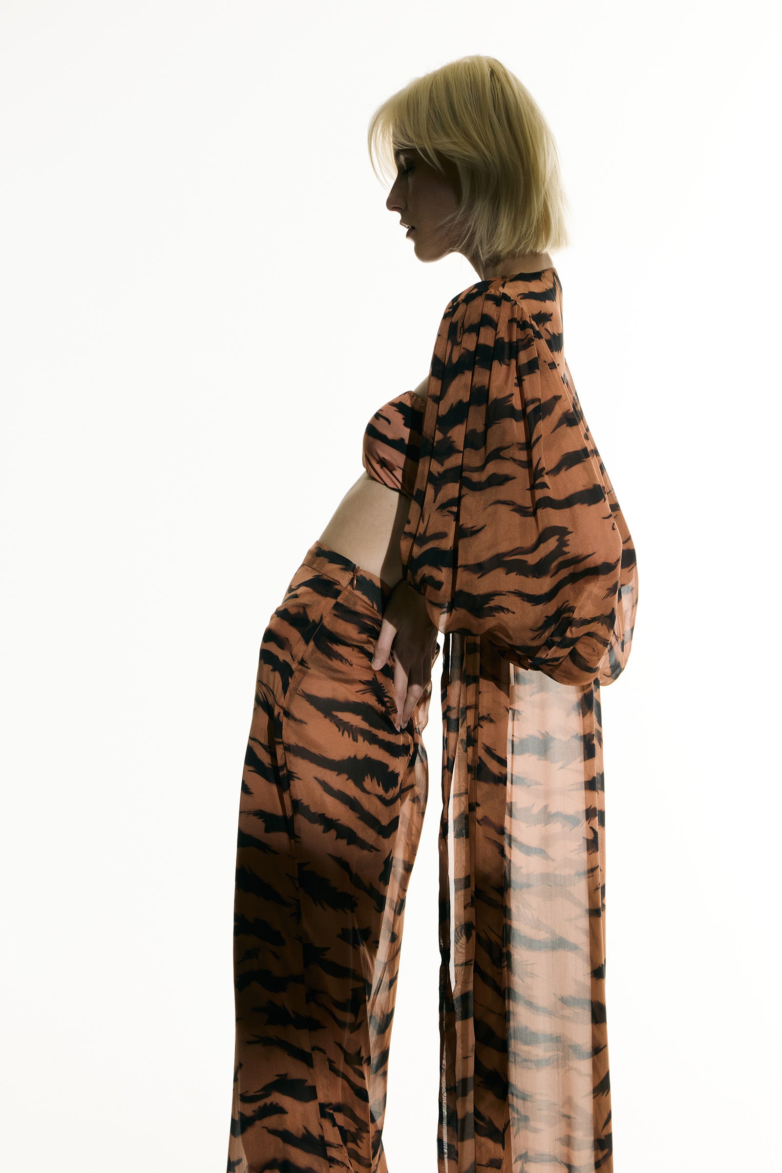 Robe Longo Manga Bufante Sabine Getty