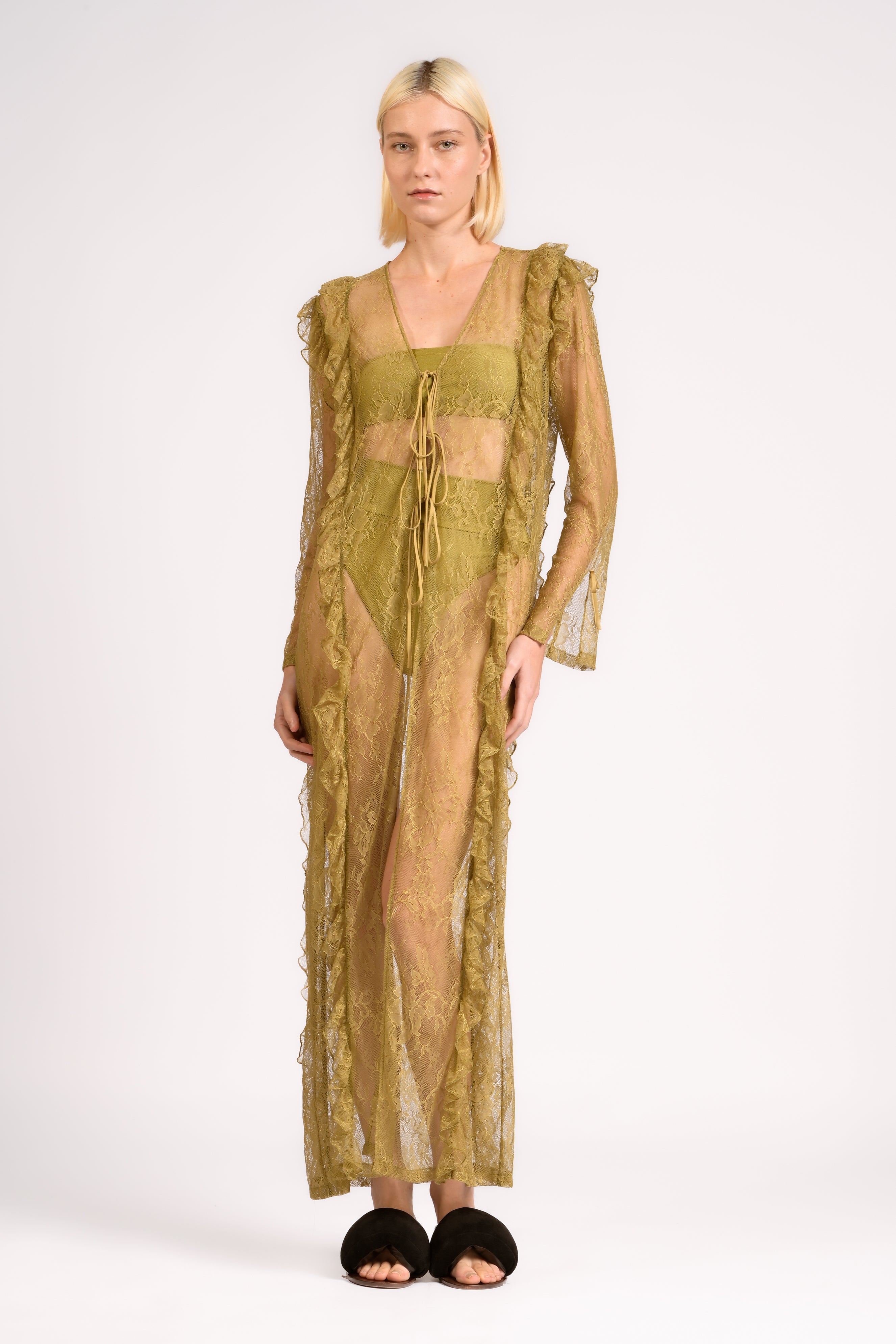 Robe Longo Babados Lina Pois Lisos