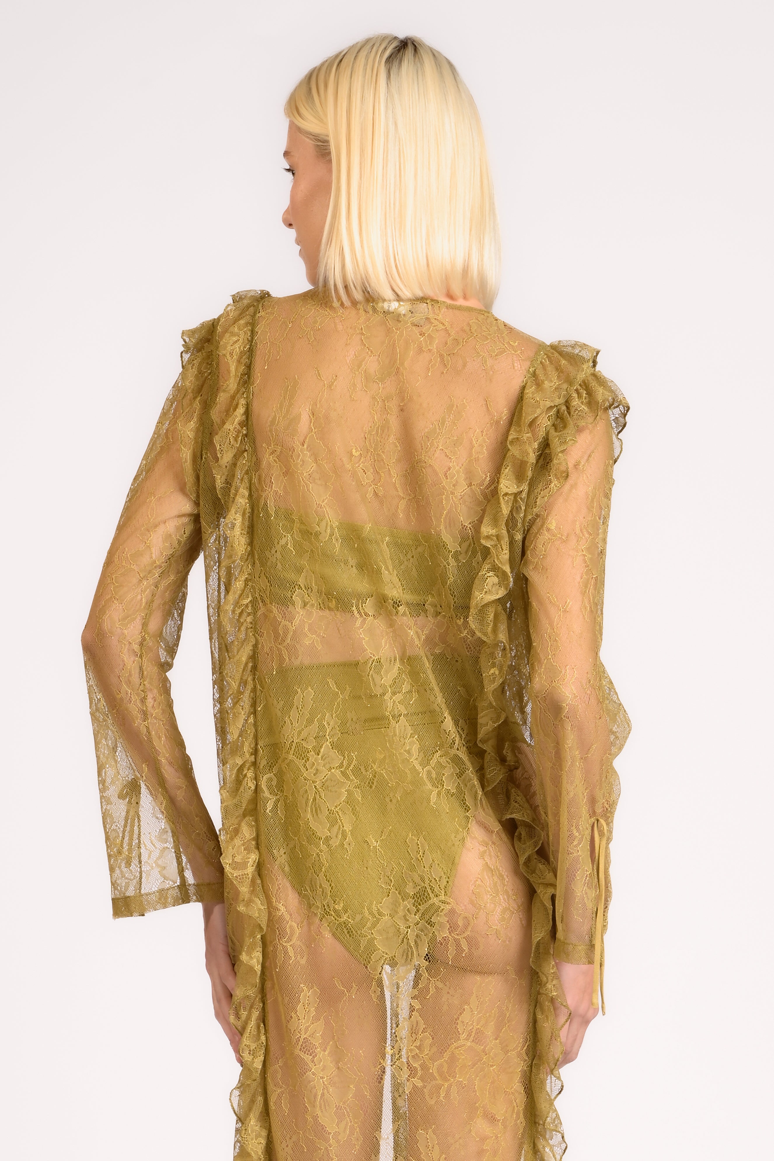 Robe Longo Babados Lina Pois Lisos