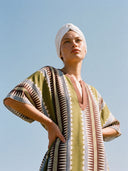 Kaftan Longo Decote V Backgammon Frame