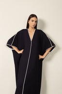 Kaftan Longo Decote V Bicolor Lisos