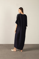 Kaftan Longo Decote V Bicolor Lisos