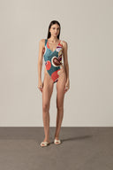 Maillot Asa Delta Nós Laterais Floral Organic