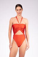 Maillot Franzido Alças Lisos
