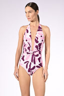 Maillot Frente Única Detalhe Nó Bold Floral
