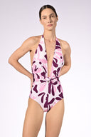 Maillot Frente Única Detalhe Nó Bold Floral