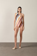 Maillot Ombro Só Listras Diagonais